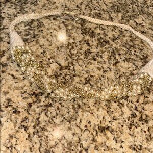 Elegant Pearl and Gold Beaded VTG Belt